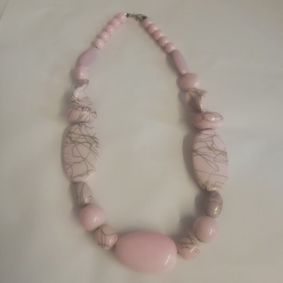 Source Unknown Jewelry - Pink and Gold Costume Beaded Necklace